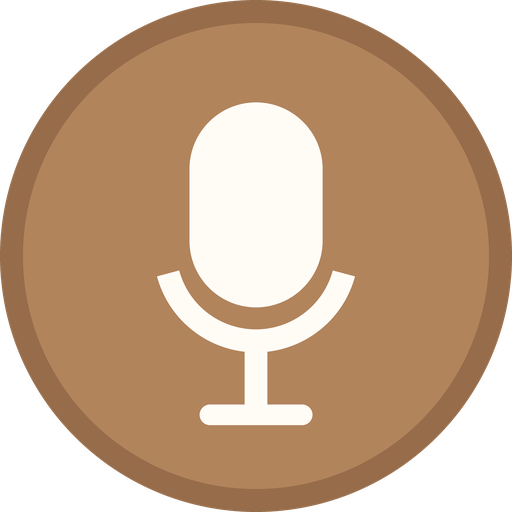 Tapybara icon: a microphone on a capybara-brown disc